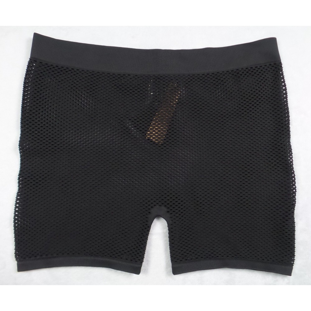 Skims Shorts Womens Size 2X Black Onyx Perforated Mesh Stretch NWT